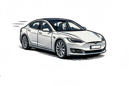 Bild eines Elektrofahrzeuges im Comicstil